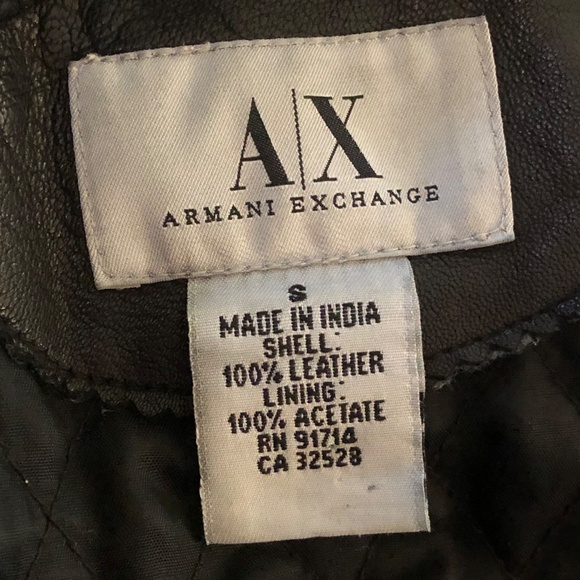 AX Armani Soft Leather Moto Cafe Jacket sz Small - Picture 13 of 13